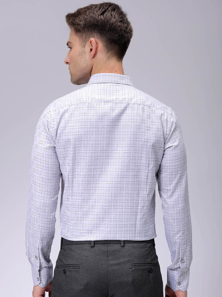 The Indian Garage Co. X Luxe Men Spread Collar Checked Slim Fit Formal Shirt