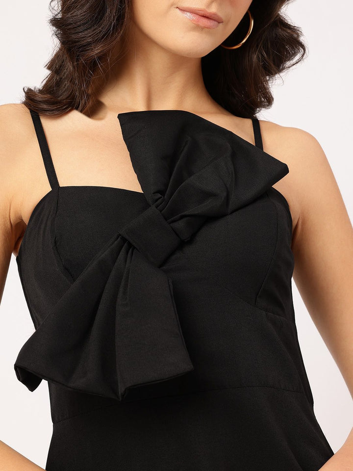 DressBerry Sassy Straps Front Bow A-Line Dress