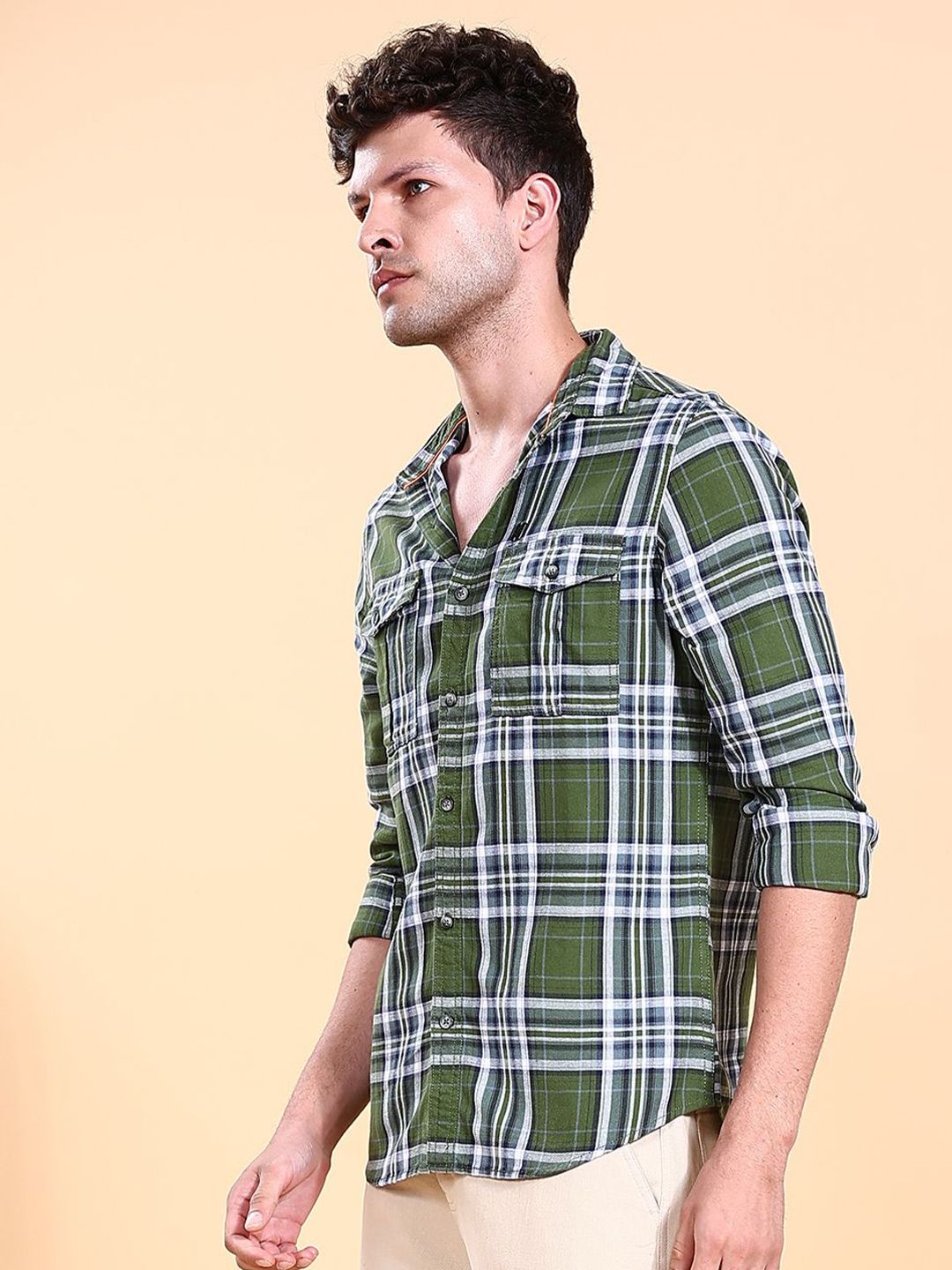 The Indian Garage Co Men Checked Casual Shirt