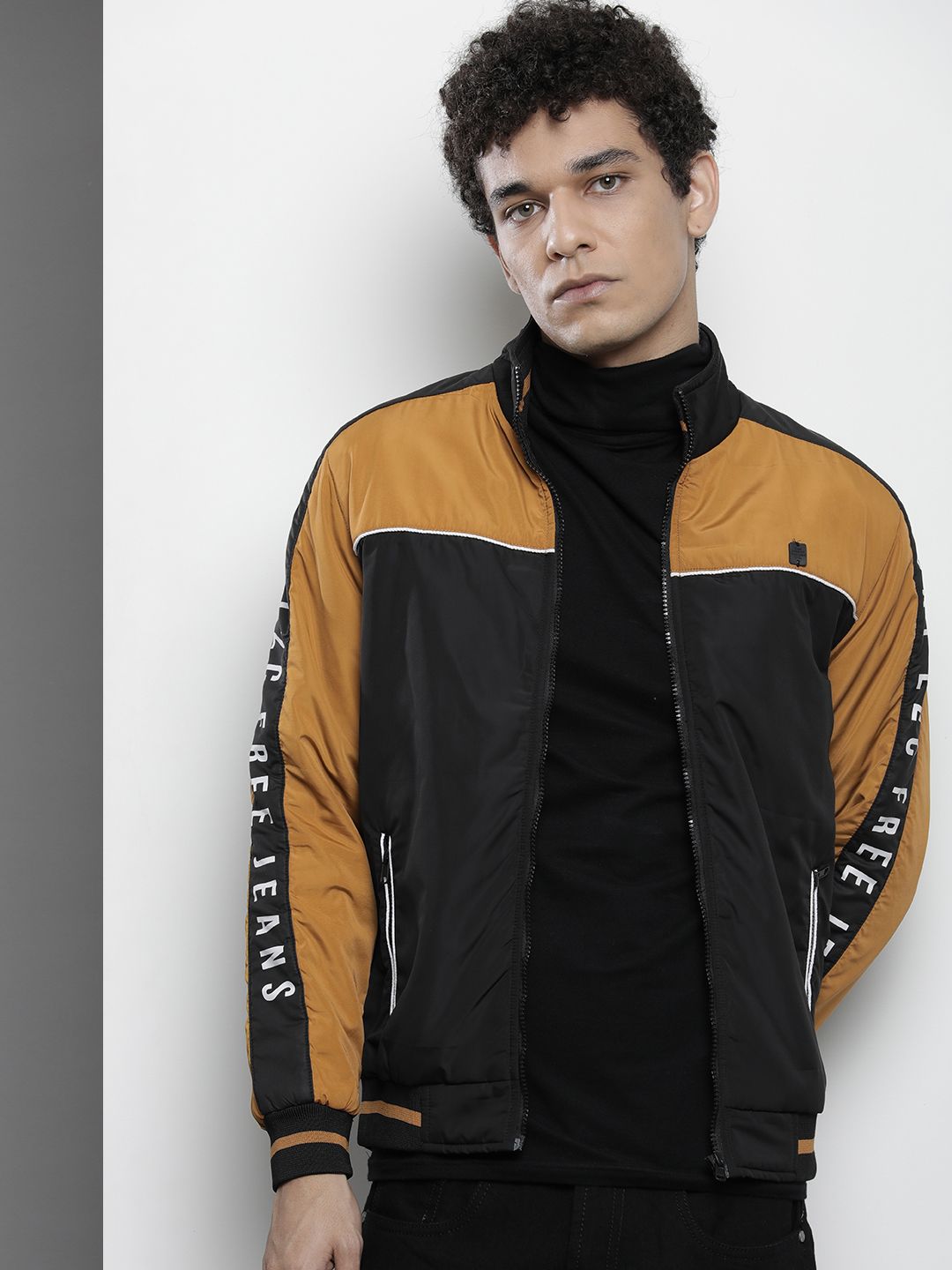 The Indian Garage Co Men Black Bomber Jacket