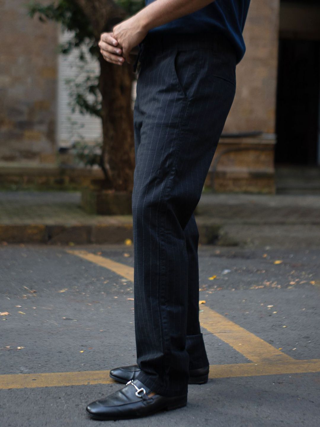 Powerlook Striped Pure Cotton Trouser