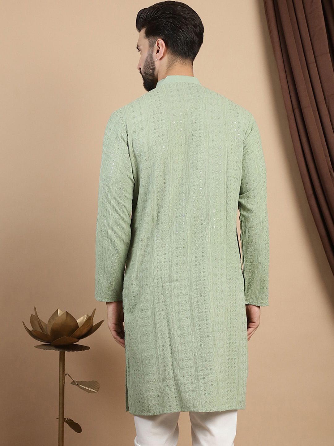 Anouk Mandarin Collar Lengan Panjang Cotton Kurta