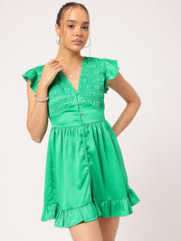 DressBerry Whimsical Wardrobe Smocked Flutter Sleeves Mini A-Line Dress