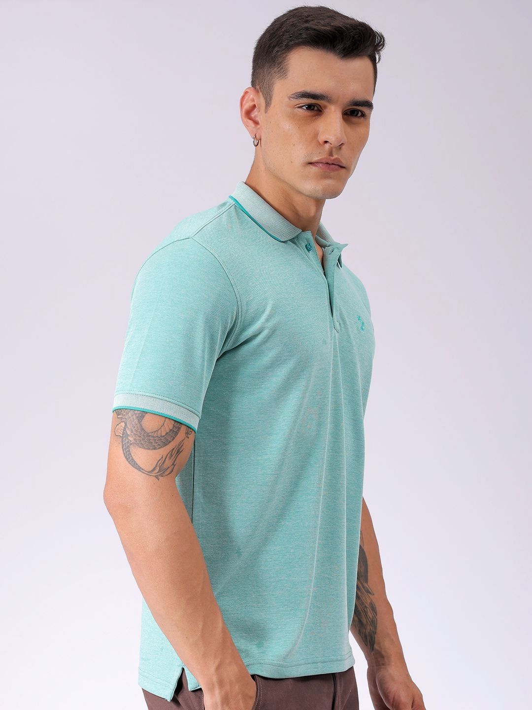 The Indian Garage Co Men Solid Polo Collar T-shirt
