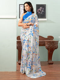 KALINI Floral Pure Georgette Dabu Saree