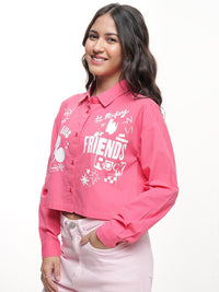 Tokyo Talkies Disney Women Mickey Mouse Printed Boxy Fit Crop Shirt
