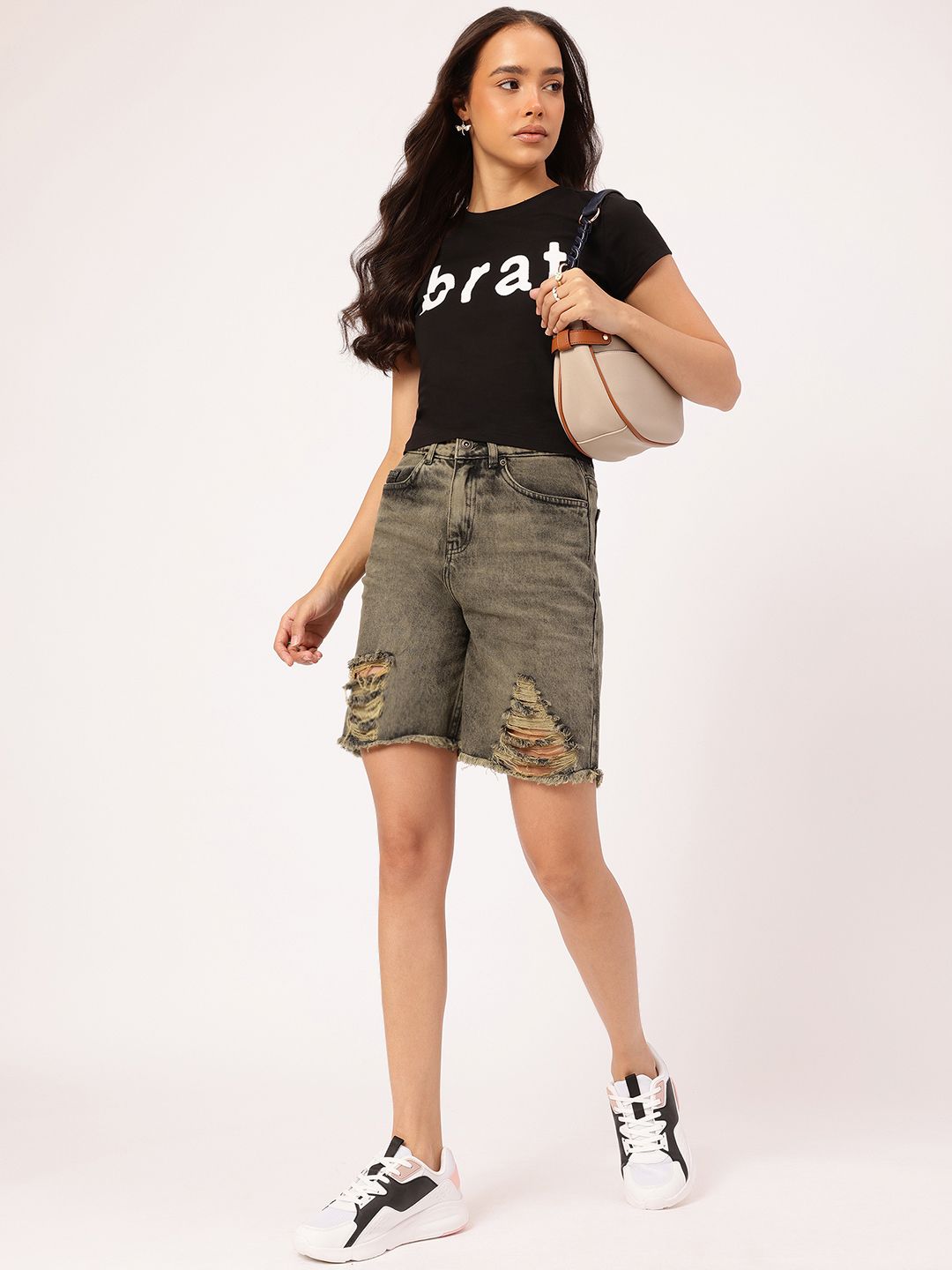 DressBerry Women Vintage Vibes Ripped Frayed Denim Shorts