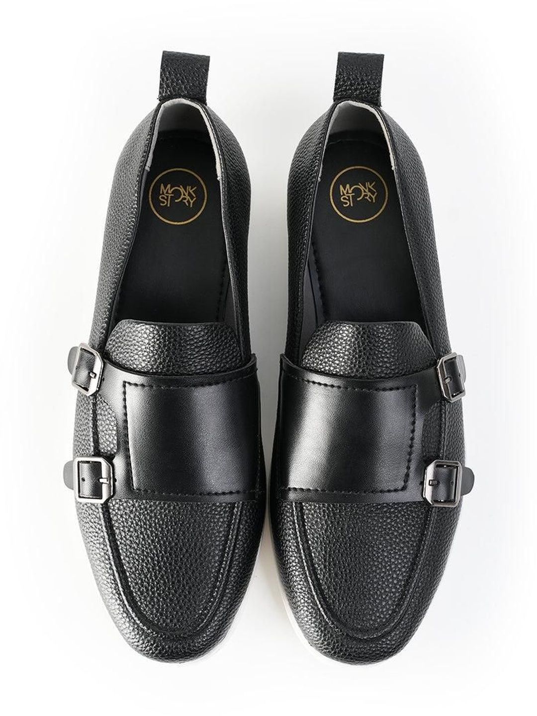 MONKSTORY Yacht Club Double Monk Slip-Ons - Black