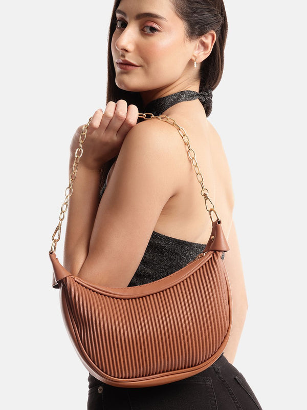 DressBerry Quilted Structured Shoulder Bag