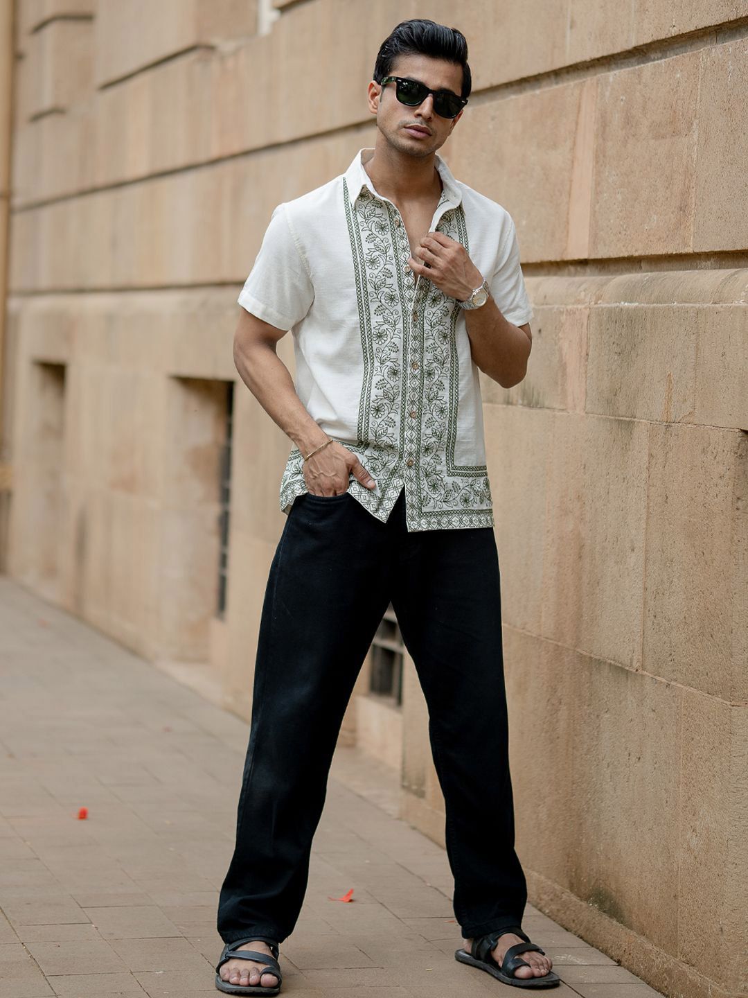 Powerlook Men Ethnic Motifs Printed Spread Collar Casual Shirt