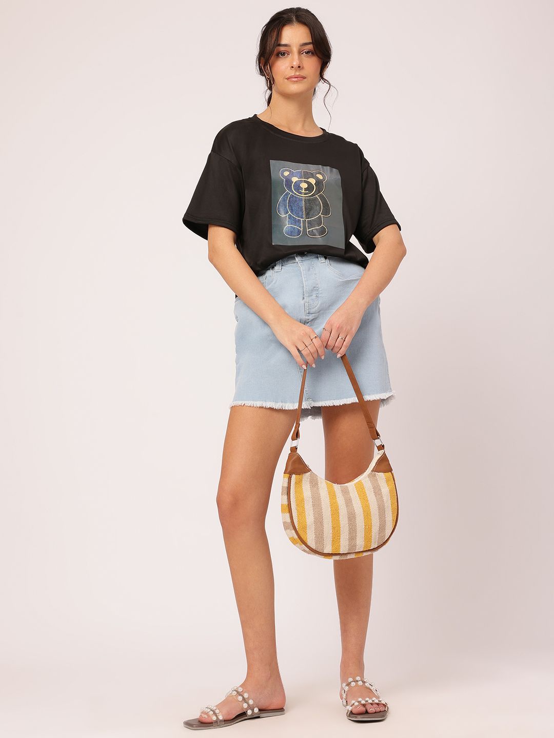 DressBerry Cozy Essentials Printed Relaxed Fit T-shirt