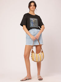 DressBerry Cozy Essentials Printed Relaxed Fit T-shirt