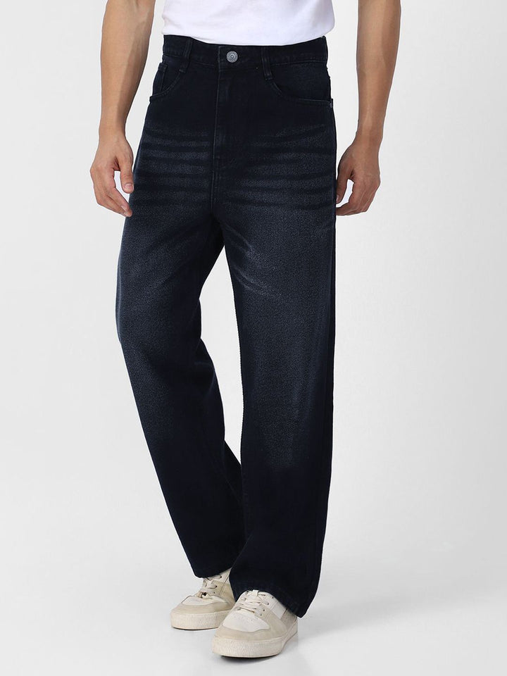 Urbano Fashion Men Loose Relaxed Fit Heavy Fade Jeans