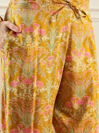 Indo Era Floral Printed Shirt Collar Tunic & Trousers