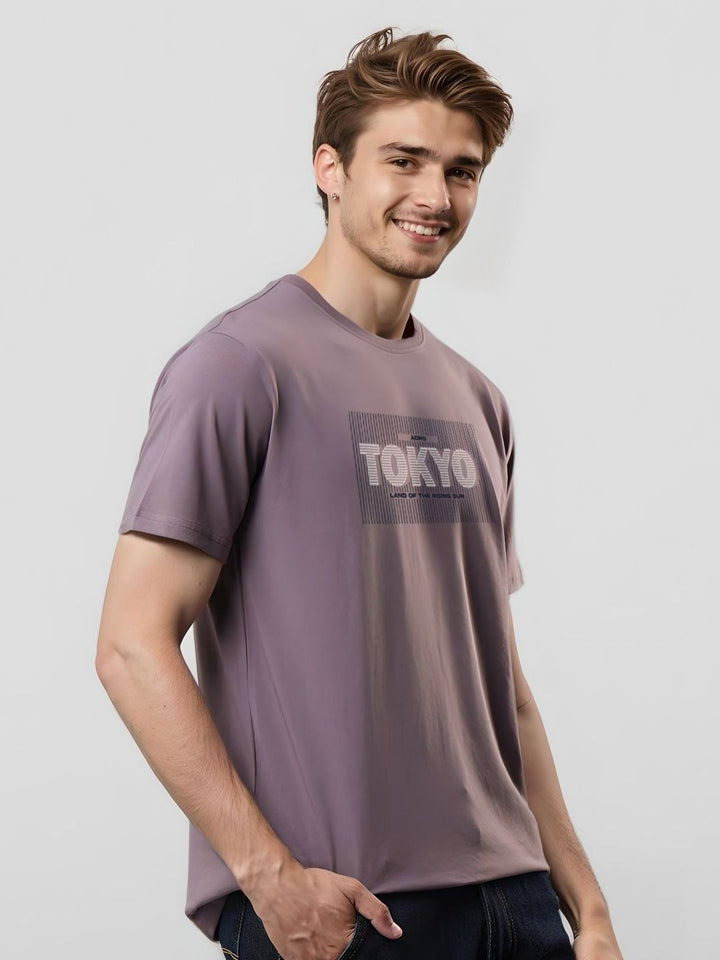 ADRO Men Typography Printed Round Neck Cotton T-shirt