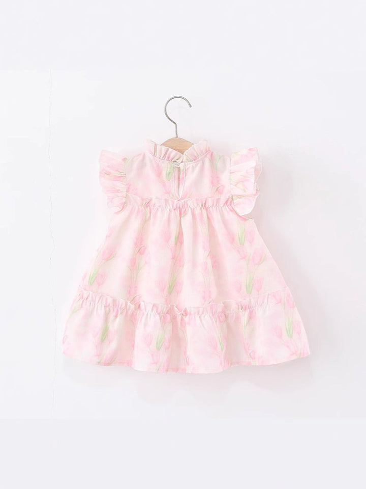 YK Flutter Sleeve A-Line Dress