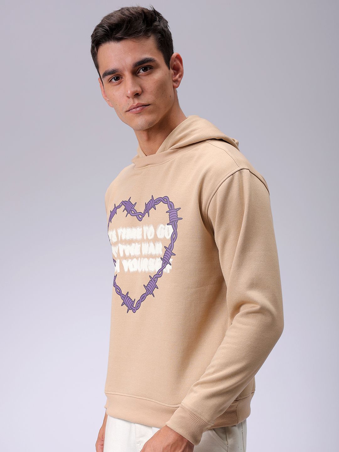 The Indian Garage Co Men Typography Printed Hooded Sweatshirt