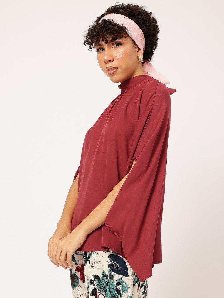 DressBerry Cuddly Couture Tie-Up Detail Cape Top