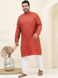SOJANYA PLUS Plus Size Tenunan Rekaan Kurta Lurus dengan Piyama