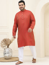 SOJANYA PLUS Plus Size Tenunan Rekaan Kurta Lurus dengan Piyama