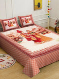 KLOTTHE Rust & Yellow Ethnic Motifs 300 TC King Bedsheet with 2 Pillow Covers