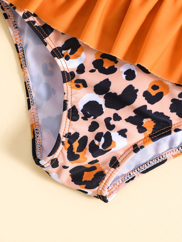 YK Girls Printed Round Neck Swimset