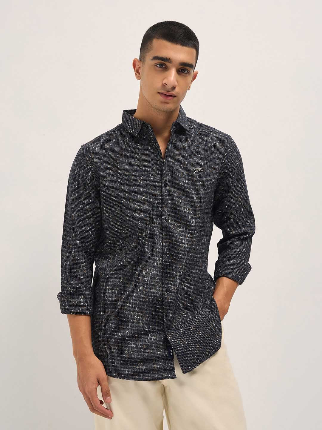 THE BEAR HOUSE Men Slim Fit Casual Shirt