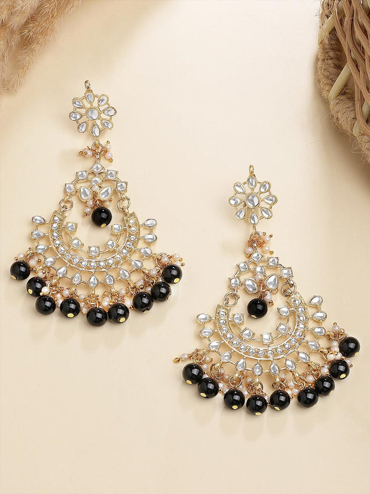 KARATCART Black Gold Plated Classic Chandbalis Earrings