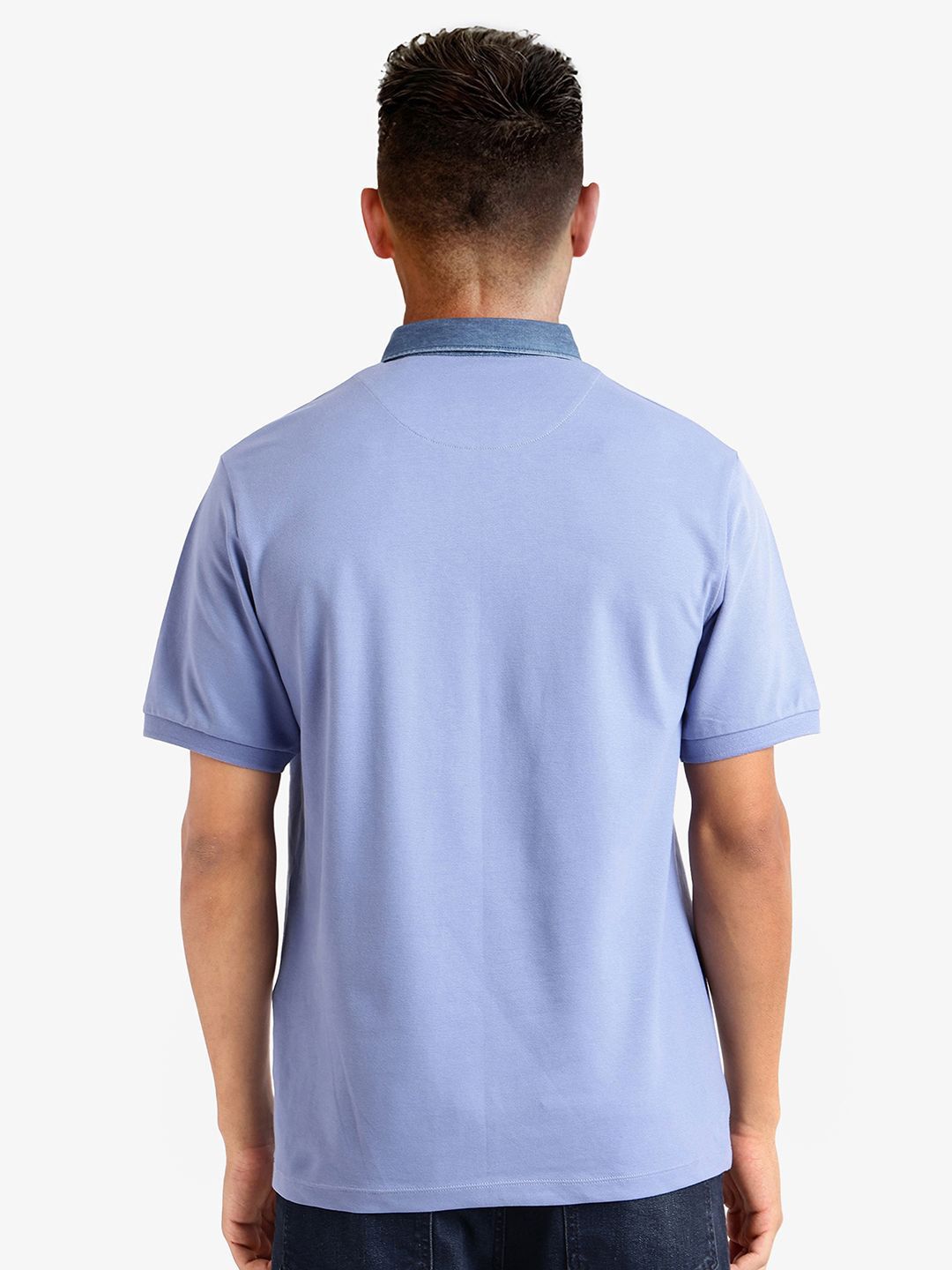 RARE RABBIT Men Solid Polo Collar Cotton T-shirt