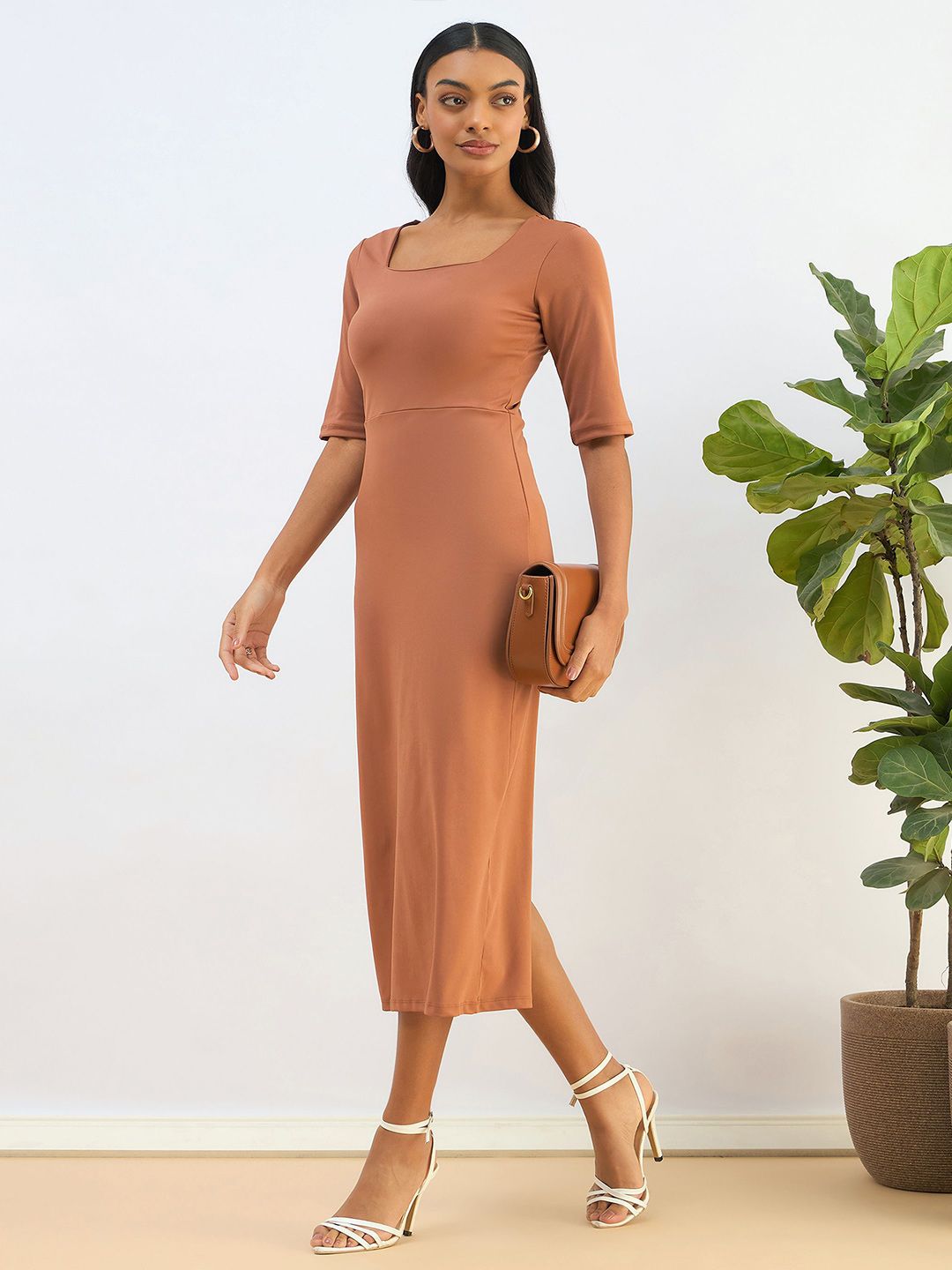 SASSAFRAS BASICS Bodycon Midi Dress