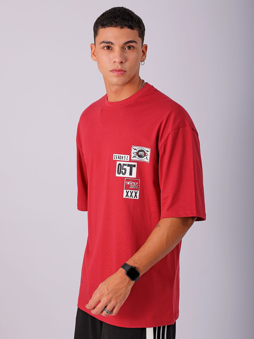 The Indian Garage Co Men Back Printed Oversized Round Neck T-shirt