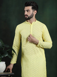 Anouk Ethnic Motifs Embroidered Regular Thread Work Pure Cotton Straight Kurta Set