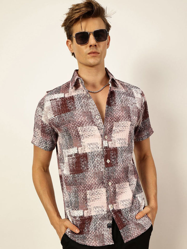 Thomas Scott Men Premium Slim Fit Opaque Printed Casual Shirt