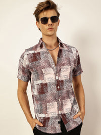 Thomas Scott Men Premium Slim Fit Opaque Printed Casual Shirt