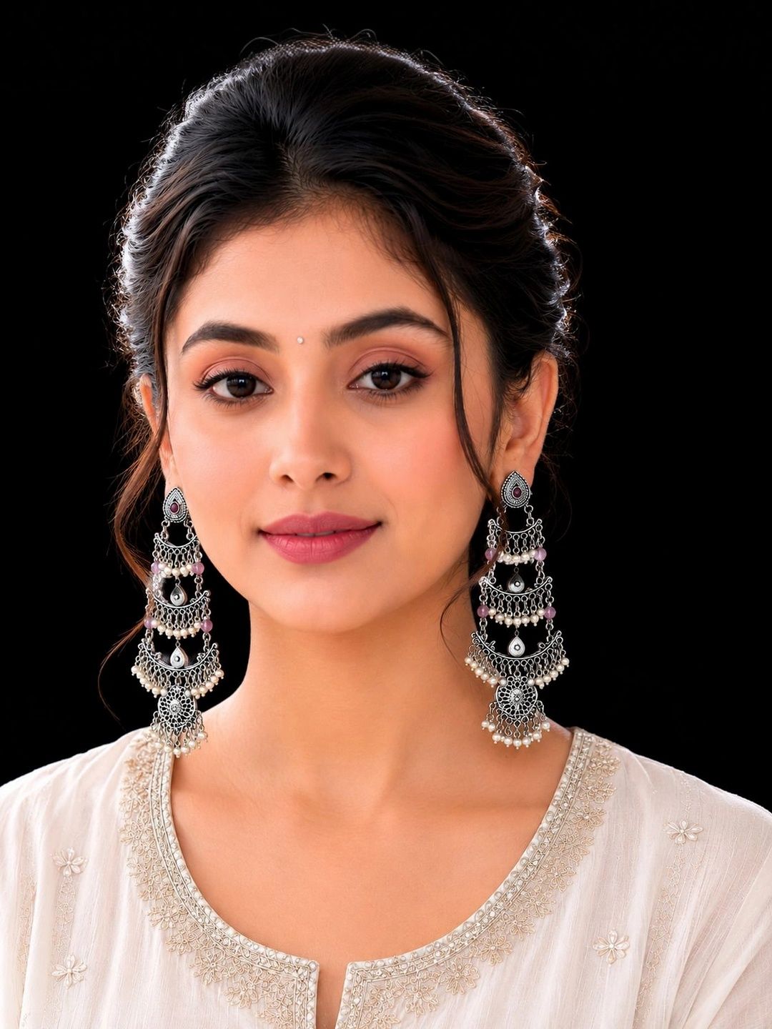 PANASH Teardrop Shaped Drop Earrings