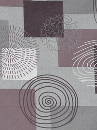 KLOTTHE Purple Geometric Printed 400 TC Cotton Set Cadar King 2.50 m x 2.25 m