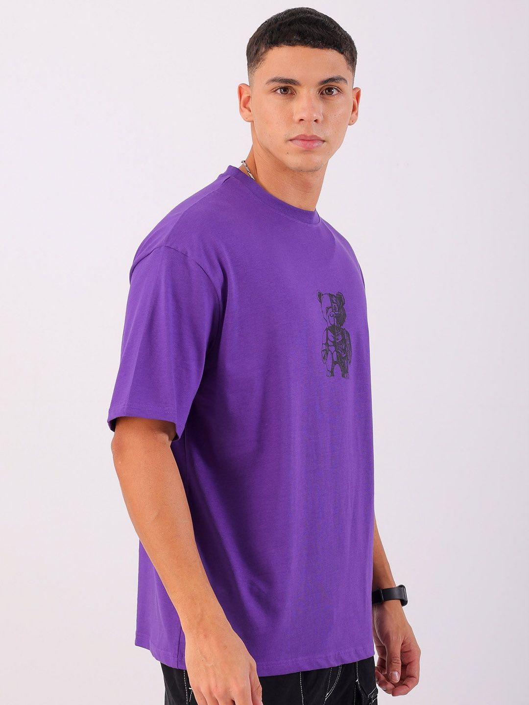 The Indian Garage Co Men Graphic Printed Round Neck Cotton Oversized T-Shirt