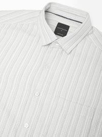 VASTRADO Men Classic Spread Collar Textured Slim Fit Casual Shirt