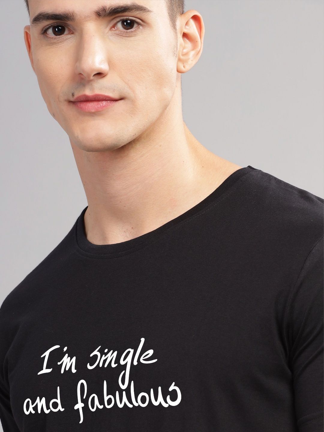 ADRO Men Typography Printed Round Neck Cotton T-shirt