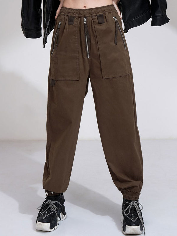 Tokyo Talkies Women Elastic Closures Parachute Pant
