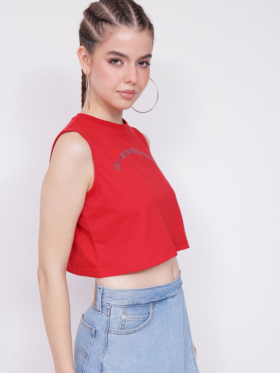 DressBerry Retro Revolution Printed Crop T-shirt