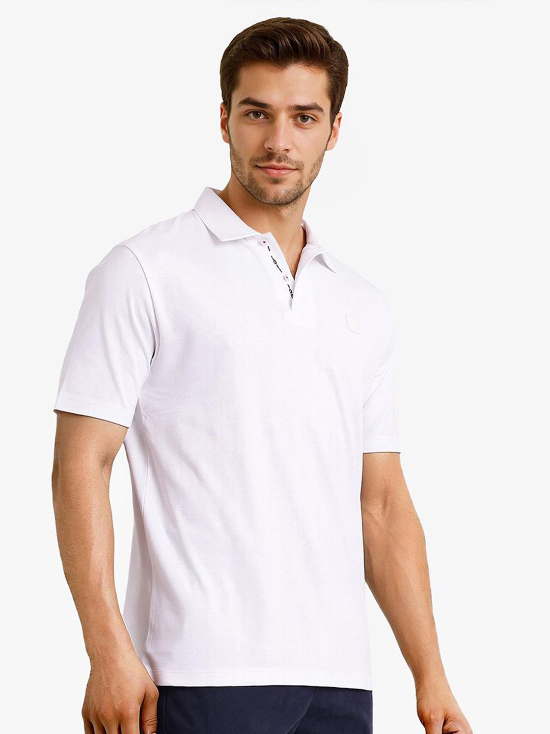 RARE RABBIT Men V-Neck Raw Edge T-shirt