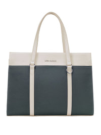 Lino Perros Structured Colorblocked Shoulder Bag With Padded Laptop Sleeve