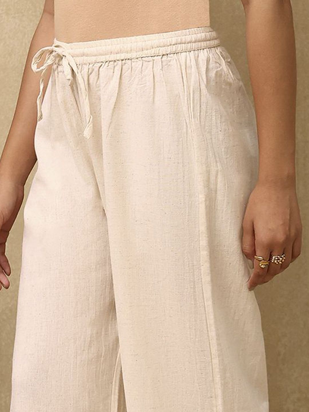 Rumah Wanita Chikankari Seluar Bersulam Chikankari Kapas Putih