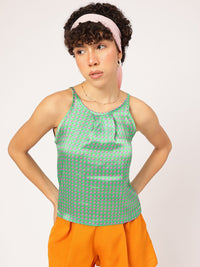 DressBerry Pleated Perfection Printed Top