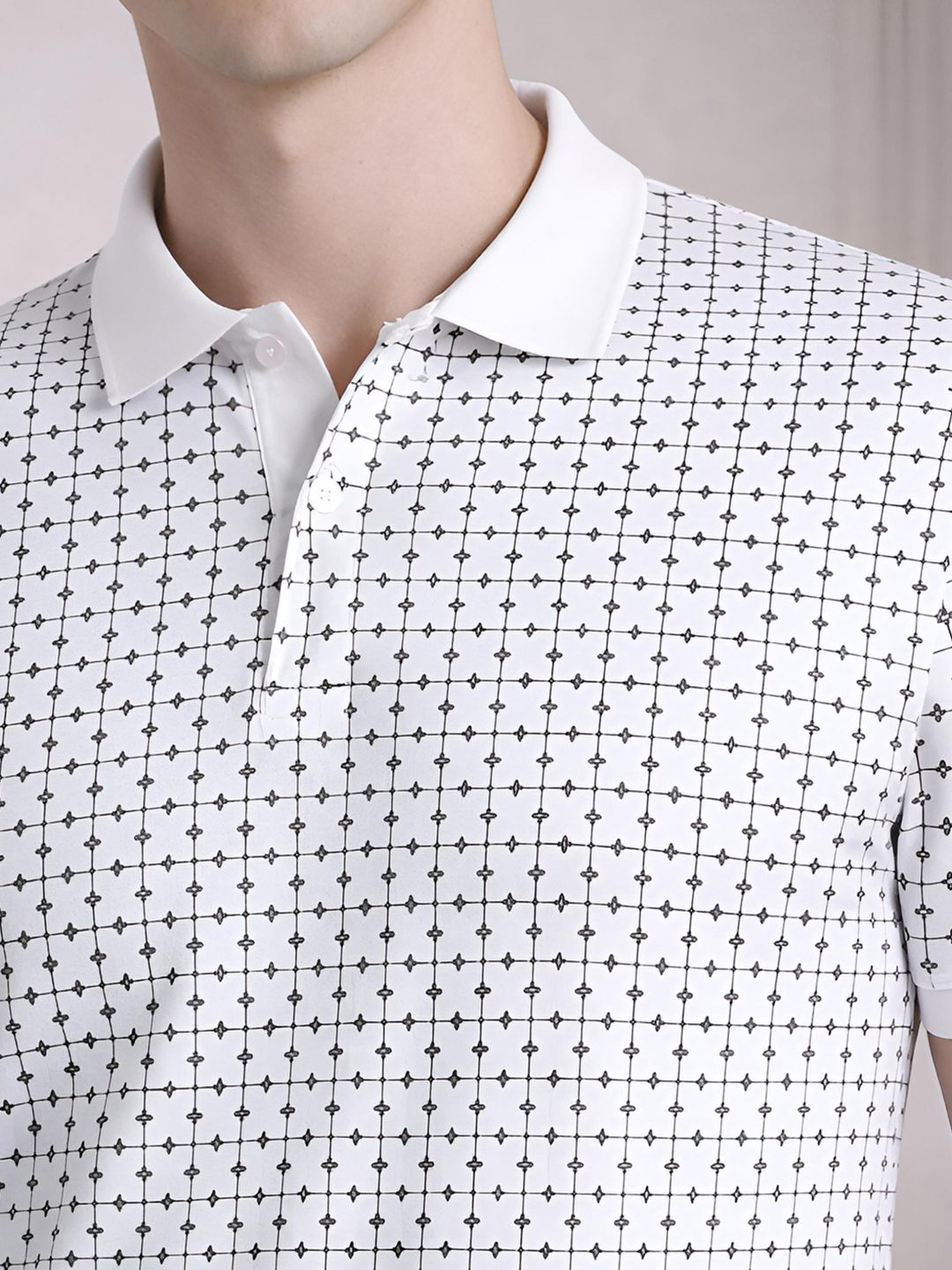 ADRO Men Printed Polo Collar T-shirt