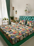 Myntra Elegant Floral Printed 300 TC King 7D Cadar Dengan 2 Sarung Bantal