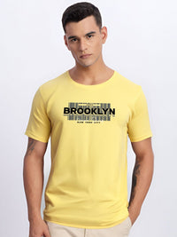 ADRO Typography Printed Round Neck Cotton T-shirt