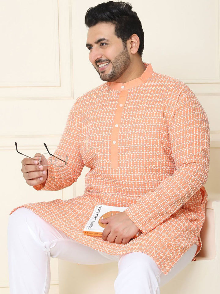 SOJANYA PLUS Floral Embroidered Thread Work Pure Cotton Straight Kurta with Pyjamas