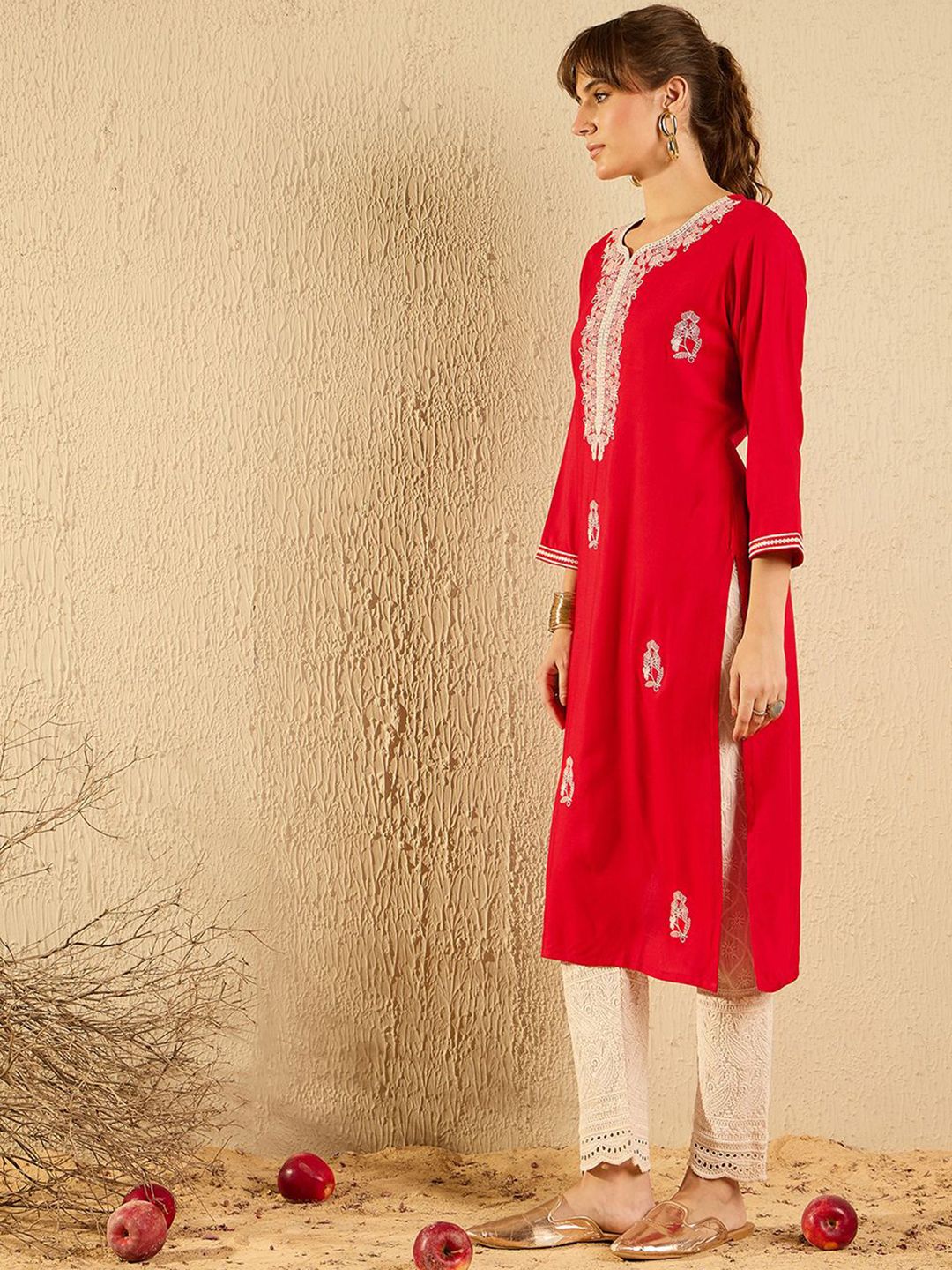 Indo Era Women Ethnic Motifs Printed Flared Sleeves Kurta